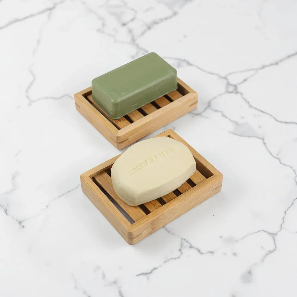 Set Of 2 Eco Friendly Natural Bamboo Soap Tray